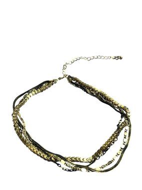 4 Strand Goldtone Choker Necklace 11 -14 inches Long